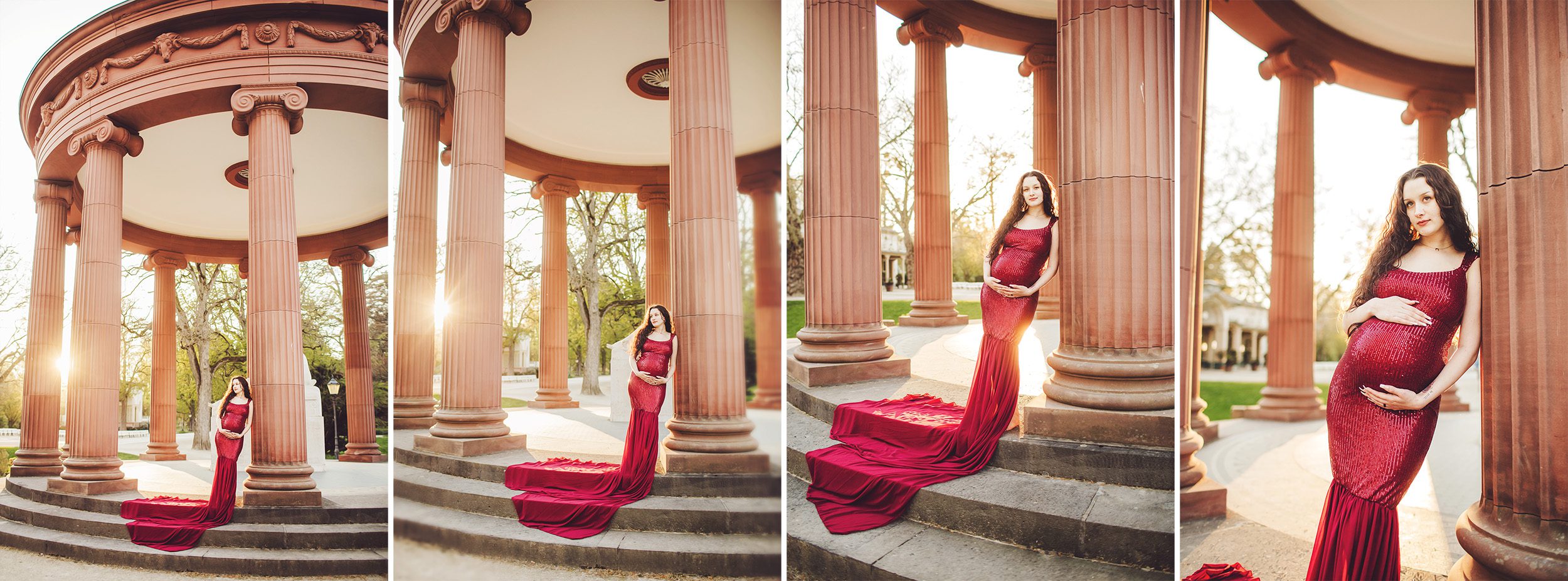 An elegant gown for a spectacular location in the Bad Homburg Kurpark with Bad Homburg maternity photographer Belle Vie Photography