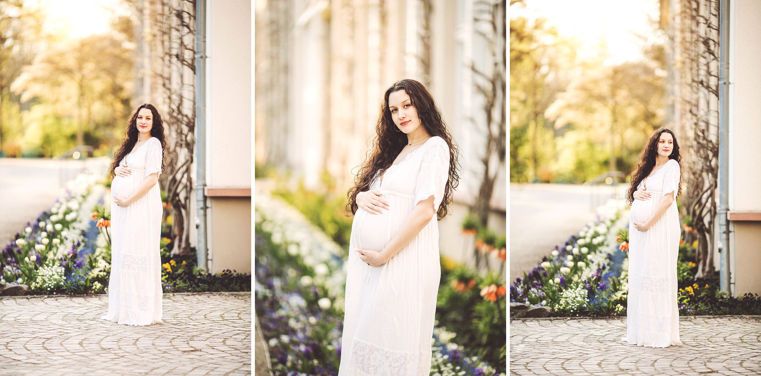 Kallyn's spring maternity session next to the Bad Homburg orangerie