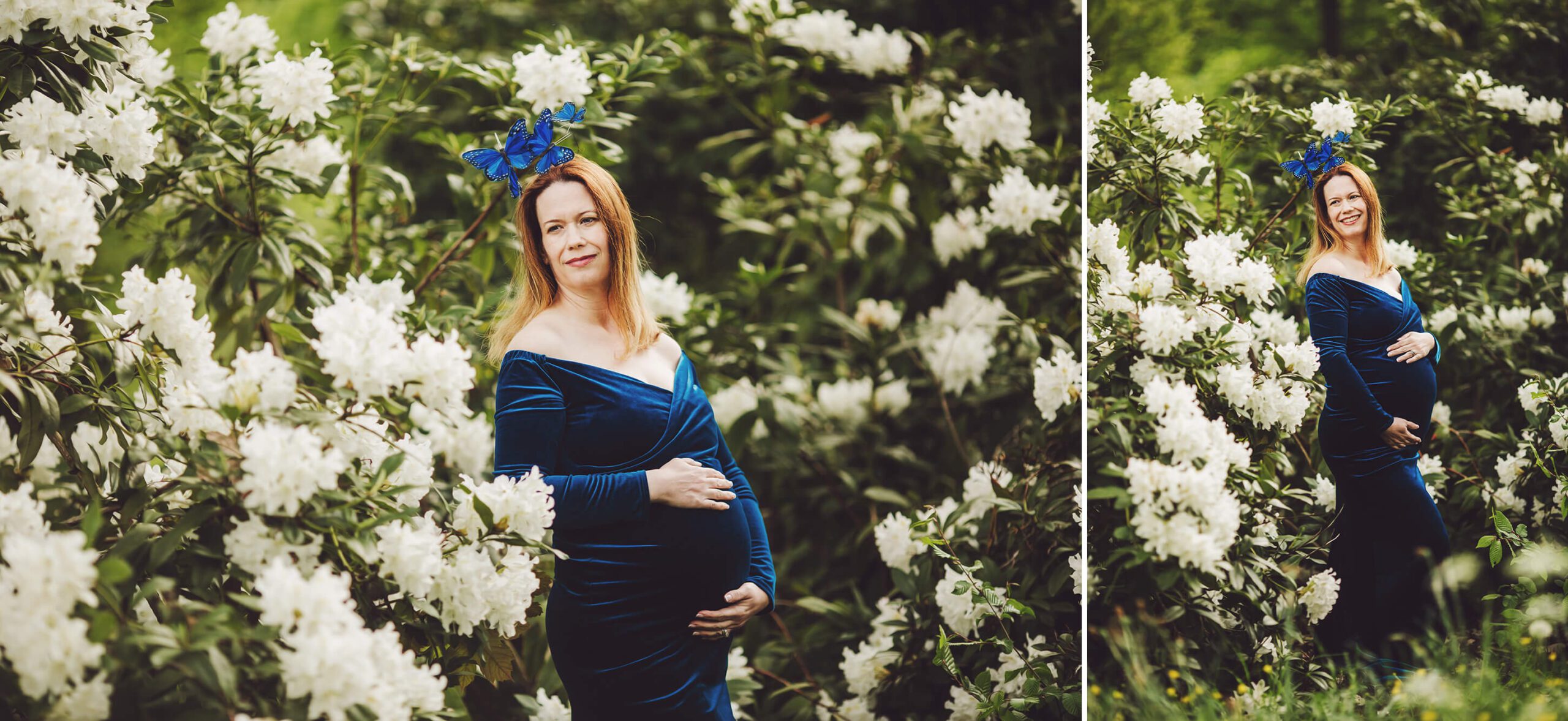 a cute butterfly headband for Evie to match her blue velvet gown